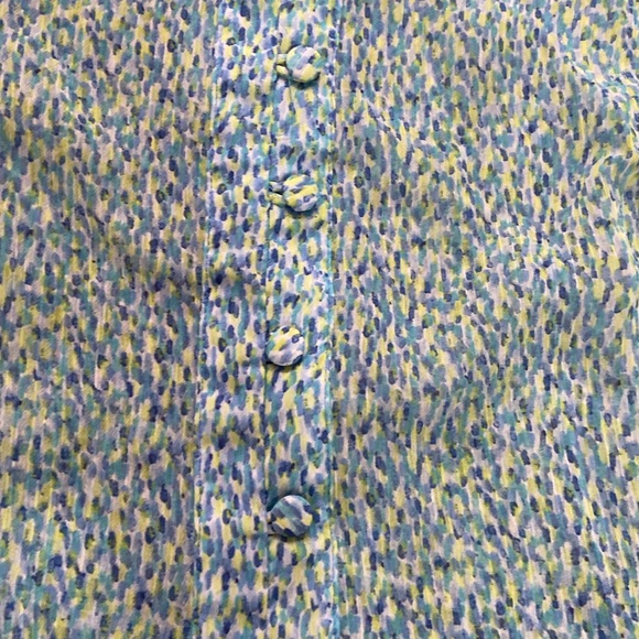 Liz Claiborne Petite Women’s Blue Green Button Down Polyester Tank Top Shirt - Picture 6 of 8